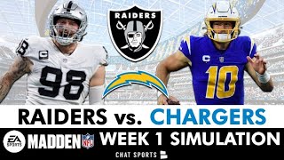 Raiders vs Chargers Simulation Reaction For 2024 NFL Season  Raiders Week 1 Madden 25 Rosters [upl. by Tali]