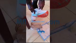 Customer unboxing and reviewing Adidas sports shoes [upl. by Esidarap619]