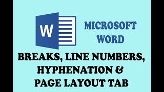 MS WORD 2013  BREAKS LINE NUMBERS HYPHENATION amp PAGE LAYOUT TAB PART 25 IN URDU  HINDI [upl. by Buiron572]