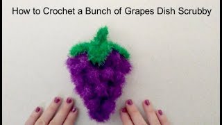 How to Crochet a Bunch of Grapes Dish Scrubby using Scrubby Sparkle Yarn [upl. by Nnaylime]