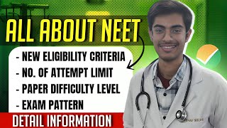 All about NEET you NEED to know ‼️ Eligibility criteria  Attempt  Pattern ‼️ By AIR 59 [upl. by Nauqahs]