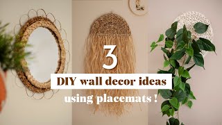 3 DIY Wall Decor Ideas Using Placemats [upl. by Aleta658]