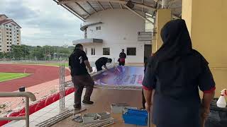 Big Truss Backdrop setup for Hari Sukan at INSPEN [upl. by Nolyat931]