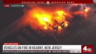 FIRE RAGES in Kearny New Jersey [upl. by Marion]