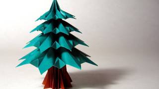 Christmas Origami Instructions Fir Tree Francesco Guarnieri [upl. by Saenihp]