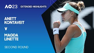 Anett Kontaveit v Magda Linette Extended Highlights  Australian Open 2023 Second Round [upl. by Zebe21]