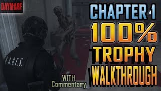 DAYMARE 1998  PS4 CHAPTER 1 Daymare 100 Trophy Walkthrough in 25 minutes [upl. by Ode477]