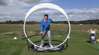 SURE SET INVENTOR DAN FROST demonstrating the EXPLANAR golf training system [upl. by Maxine]