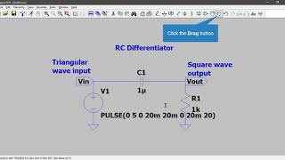 How to make RC Differentiator Circuit LTspice  Transient Analysis  Triangular wave  NO AUDIO [upl. by Annahoj85]