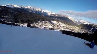 Skiing Seefeld Xmas 2018 Gschwandtkopf Blue Top to Bottom the easy way [upl. by Eidolem436]