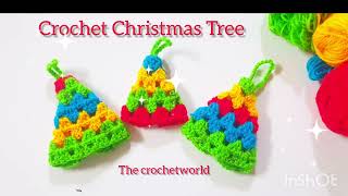 Crochet Christmas Tree Ornament christmas decorationwinter crochet tutorial [upl. by Nnahgiel263]