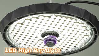 Industrial Lighting Sensor LED High Bay Light UFO for Warehouse [upl. by Orteip]