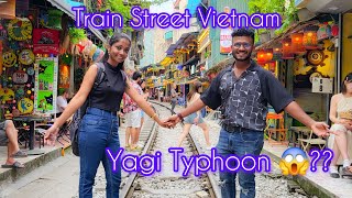 Train Street Vietnam  Vietnam Vlog Day 1 Hanoi City  Old Quarter  Typhoon Yagi [upl. by Ttirrem]