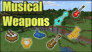 Musical Weapons Addon MCPE Bedrock Edition Mod [upl. by Gilbertine220]