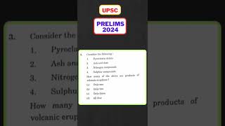 UPSC Prelims 2024 on Volcanic Eruption ProductsUPSC Pre 2024 on Geography upscprelims2024 [upl. by Ithnan]