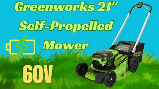 Greenworks 60V 21quot Mower  Self Propelled Review [upl. by Dwaine93]