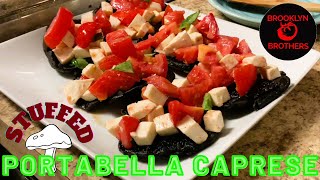 Caprese Stuffed Portabella Mushrooms  Stuffed Mushroom Recipe [upl. by Elga774]