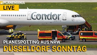 ✈️ Aviation LIVESTREAM vom Flughafen DÜSSELDORF Sicherheitslandung Condor 757 mit Feuerwehreinsatz [upl. by Nunnery587]