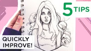 5 TIPS to IMPROVE your art 【Sketchbook secrets that worked for me】 [upl. by Aikimat]