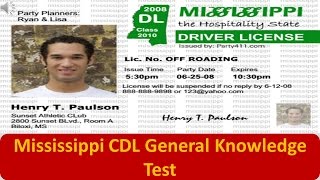 Mississippi CDL General Knowledge Test [upl. by Kimber]