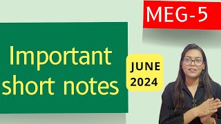 Meg5 Important Short Notes expected short notes successmaker meg5 [upl. by Yeldua35]