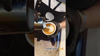 HOW TO POUR SWAN LATTE  Trend Swan Latte Art Tutorial 🔥💫  latte art  swan trend coffee art [upl. by Yarezed234]