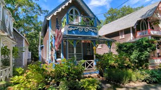 Ginger Bread Cottages of Marthas vineyard  touring Oak Bluffs Campground [upl. by Hillinck994]