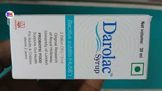 Darolac Syrup  Bacillus Subtilis HU58 Syrup  Darolac Syrup Uses Benefit Dosage Review in Hindi [upl. by Yvette453]