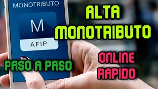 MONOTRIBUTO ALTA PASO A PASO AFIP  ONLINE Y RAPIDO [upl. by Kale]