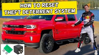 HOW TO RESET THEFT DETERRENT SYSTEM CHEVROLET SILVERADO 2014 2015 2016 2017 2018 2019 [upl. by Barram488]