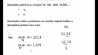 Množenje i dijeljenje decimalnih brojeva dekadskim jedinicama  sistematizacija [upl. by Scharf]