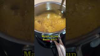 Maple Syrup Snow Ice Treat food foodie cooking recipe recipes cookingvideo [upl. by Osric480]