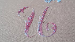 How to embroider a letter  long and short stitches  2 methods embroidery [upl. by Iiette51]