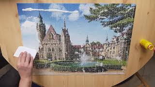 Lepenie Puzzle Castorland Moszna Castle  how to glue puzzle [upl. by Merry540]