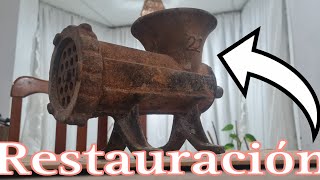 RESTAURACIÓN PICADORA MOLEDORA DE CARNE ANTIGUEDAD DIY [upl. by Aika]