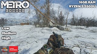 Metro Exodus  RYZEN 5 5500U  16GB RAM  RADEON 7  Benchmark [upl. by Loomis]