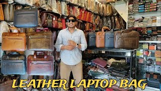 LEATHER LAPTOP BAG  OFFICE BAG FOR MEN  MUMBAI DHARAVI LEATHER MARKET  LEATHER BAG MANUFACTURER [upl. by Omrelliug]