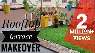 Rooftop Terrace Garden Transformation  Terrace Makeover  DIY Ideas  Small garden design [upl. by Raskind270]