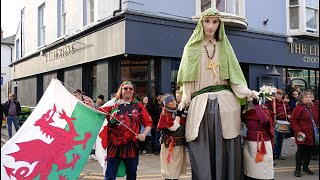 St Dwynwens Day Parade 2024 in Aberystwyth [upl. by Nhtanhoj251]