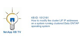 How to modify the cluster LIF IP addresses on a system running clustered Data ONTAP operating system [upl. by Cyndy128]