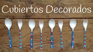 CUBIERTOS de plástico para fiestas decorados  Ideas para fiestas caseras [upl. by Eidlog]