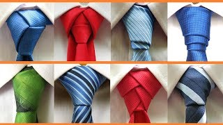 8 Different ways to tie a necktie  How to tie a tie [upl. by Tlevesor596]