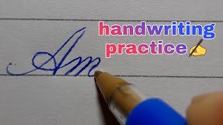 Copperplate handwriting practice  capital A joining with small letters a to z  english handwriting [upl. by Audie]