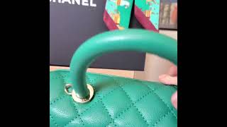 Chanel coco handle green caviar gold hw mini bag 22A elitefashionus [upl. by Iams637]