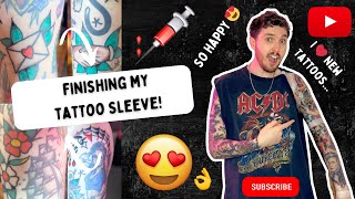 My Tattoo Sleeve Is Almost Finished  Tattoo Vlog [upl. by Shantee]