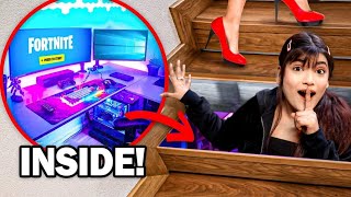 I Build A Hidden SECRET GAMING ROOM In My House 🎮🤫  gone wrong 😭  Mahjabeen Ali [upl. by Tillion431]