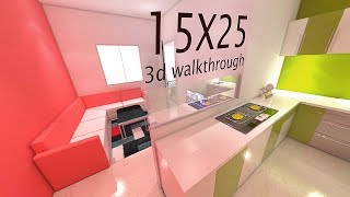 15X25 House 3d walkthrough by nikshail [upl. by Goldman680]