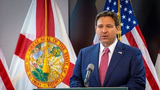 DeSantis signs squatting bill in downtown Orlando [upl. by Hakceber]