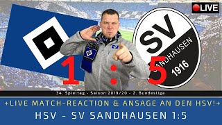 HSV gegen SV Sandhausen 15  LIVE MatchReaction  ANSAGE AN DEN HSV  34 Spieltag [upl. by Aerona]