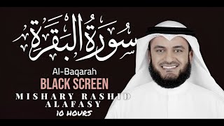 10 Hrs Quran Real Rain Sound Surah AlBaqarah Black ScreenReciter Mishary Rashid مشاري راشد [upl. by Carolyne]